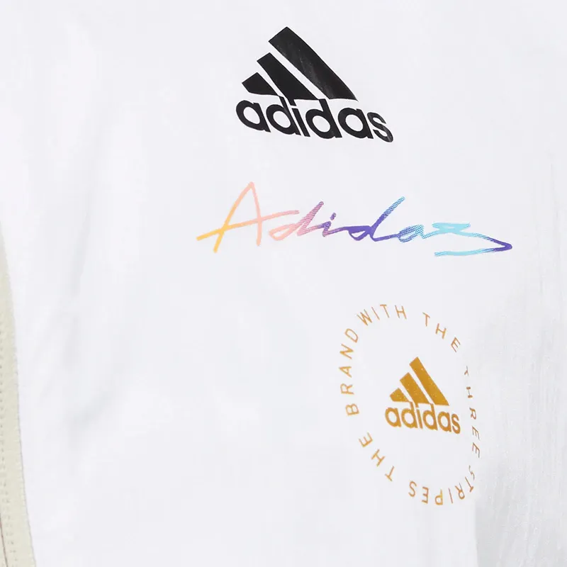 adidas Women's UST Windbreaker Woven Hooded Jacket White-4