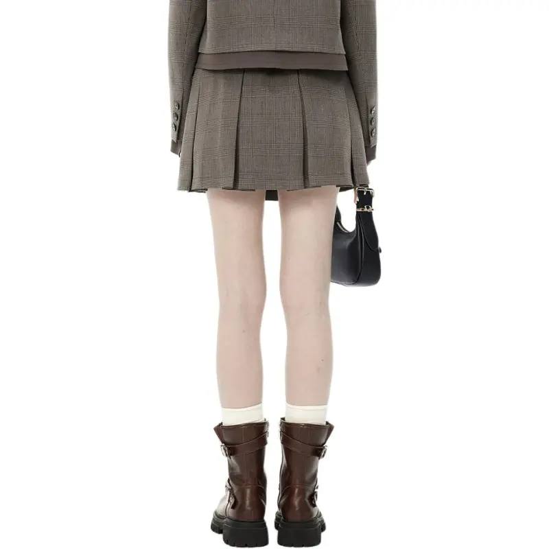 LEDIN Casual Short Skirts Women's Khaki-3