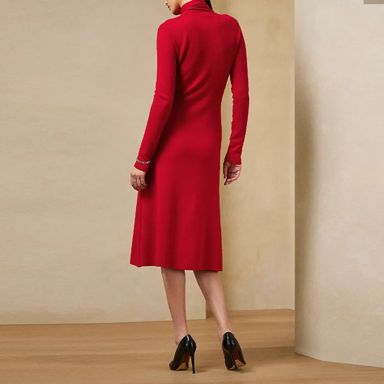 Polo Ralph Lauren Long Sleeved Dresses Women's Red-2