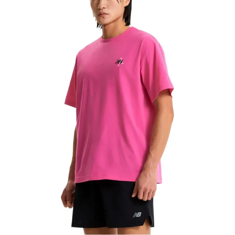 New Balance UNI Beach Run T Shirt Unisex 27 Dark Pink-2