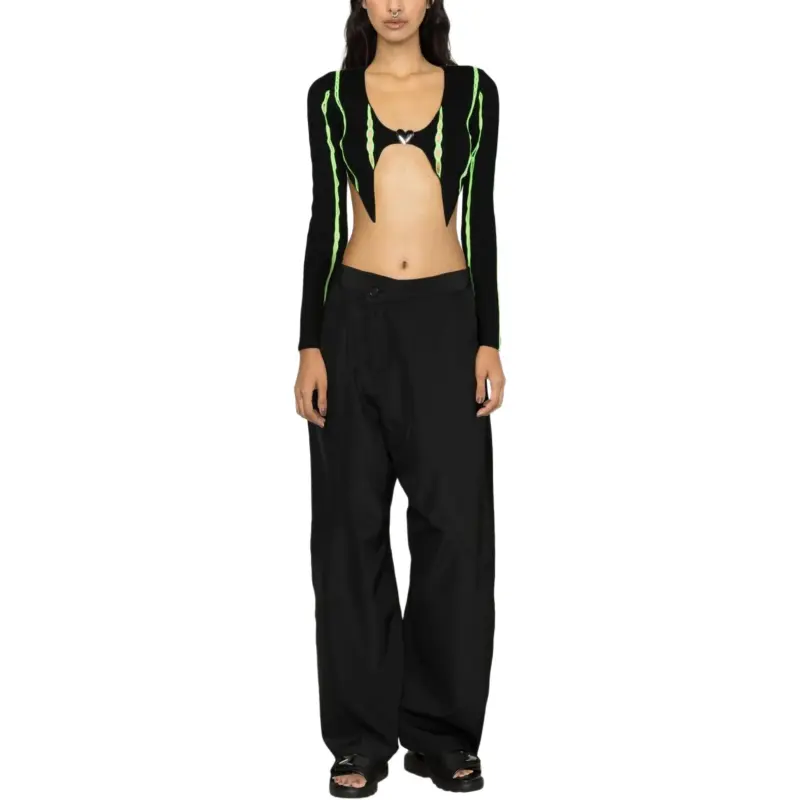 AMBUSH Contrast Trim Cropped Knitted Cardigan-2