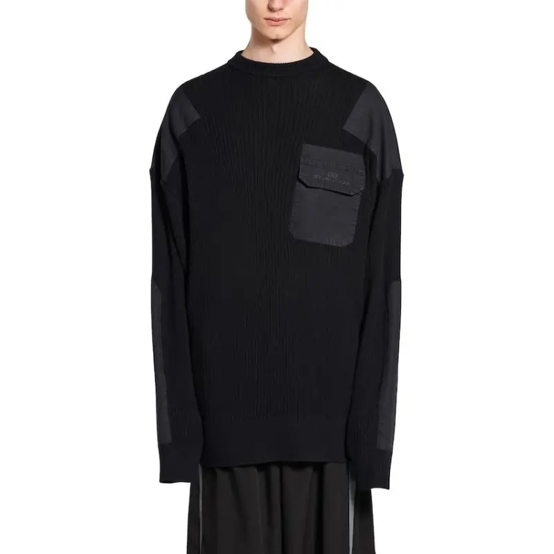 Balenciaga Knitwear Loose Fit Style Men's Black-2