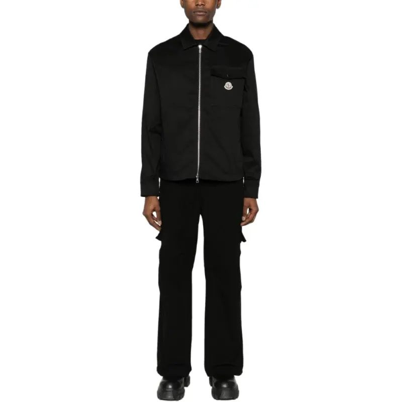 Moncler Ciamicia Logo Patch Zipped Shirt Jacket-4