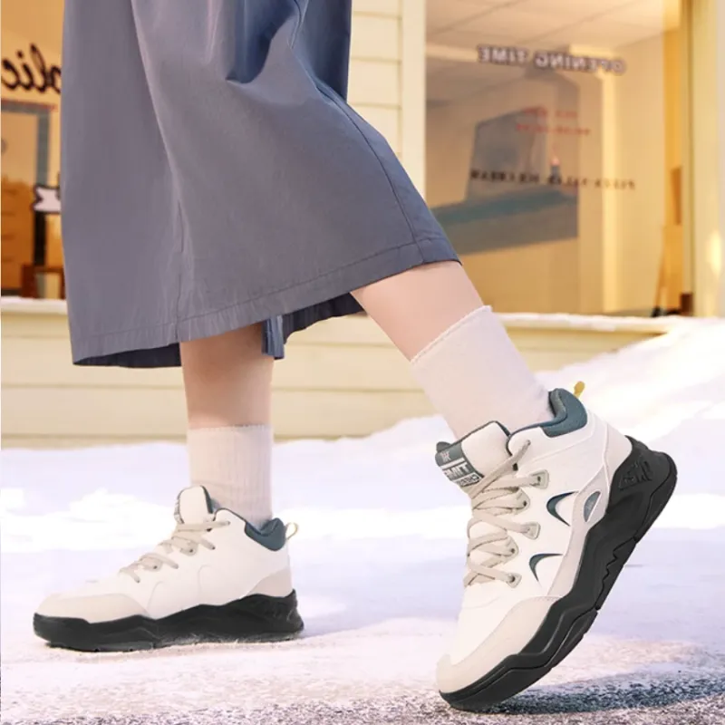361° Type burn 4 Warm Slip Resistant High Top Skateboard Shoes Women's White Gray-3