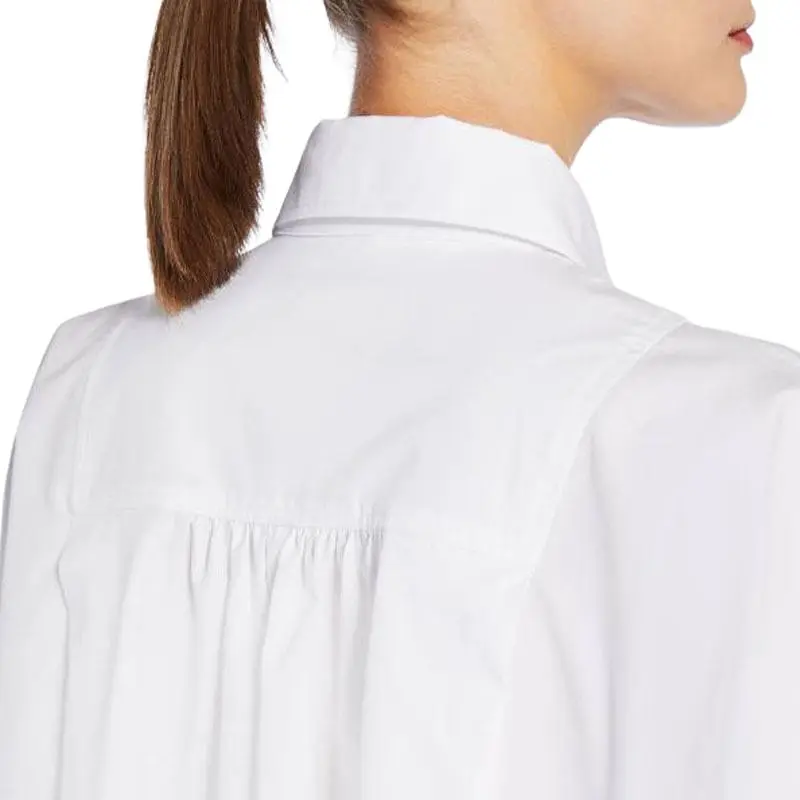 MaxMara Lago Collection Cotton Shirt Dress Long-Sleeved Dresses Women's White-2