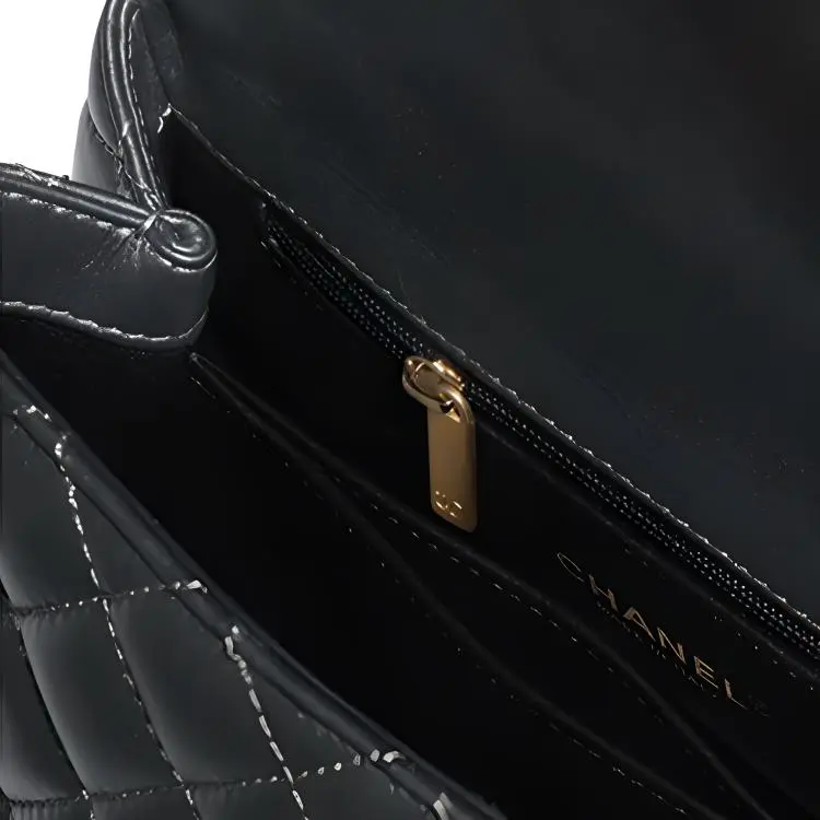 CHANEL Coco Handle Calfskin Shoulder Bag, Crossbody Bag, Handbag Trumpets Women's Black-2