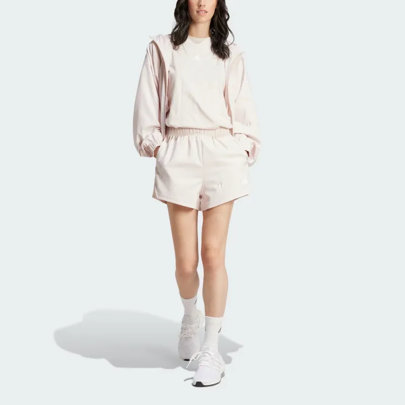 Adidas Embroidery Woven Loose Shorts Casual Shorts Women's Light Purple-1