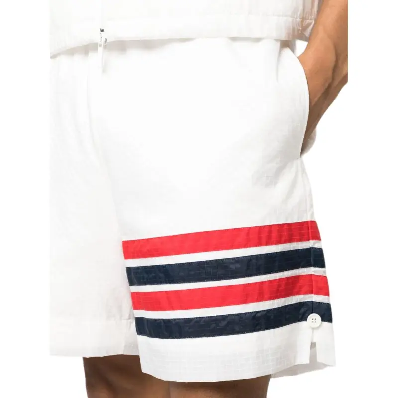 THOM BROWNE 4 Bar Stripe Ripstop Shorts-4