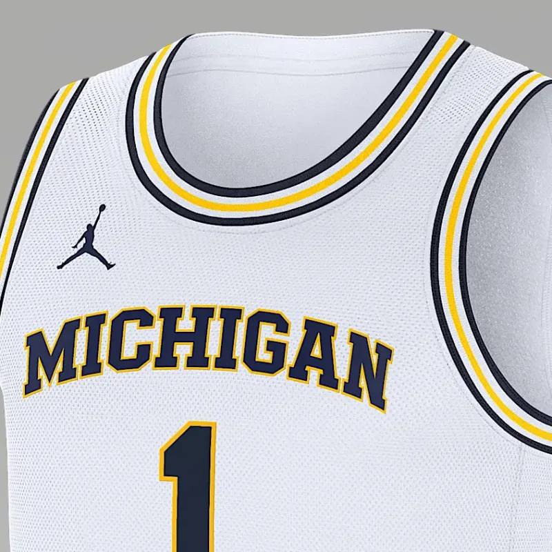 Jordan Michigan Wolverines Replica Men's Jordan Brand College Basketball Jersey-4