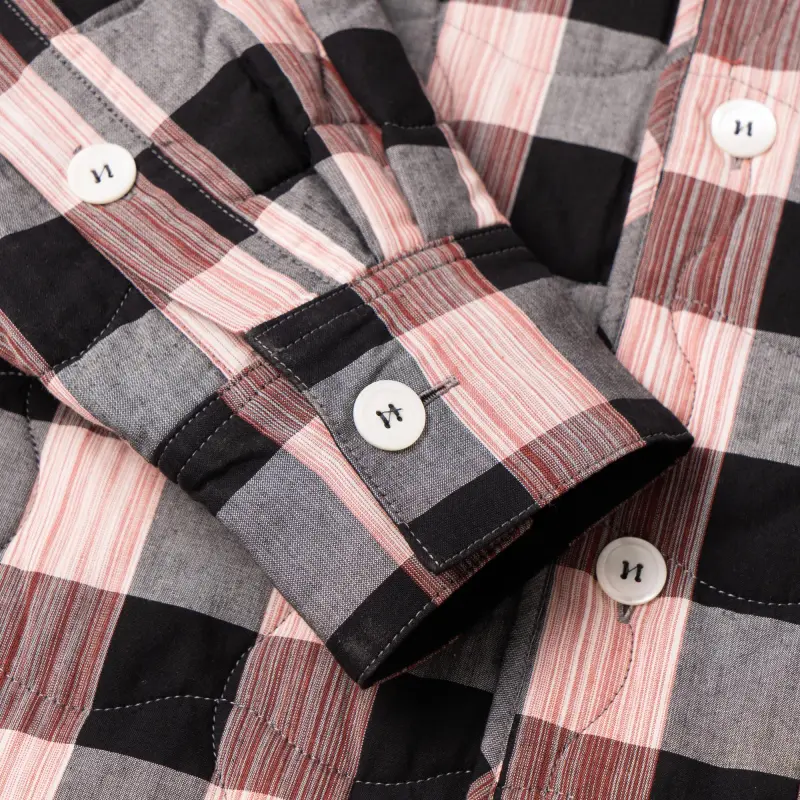 LOEWE Quilted Check Hooded Shirt-5