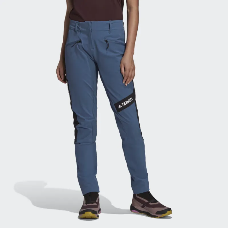 Adidas Techrock Mountaineering Pants Knitted Sports Pants Women's Blue-1