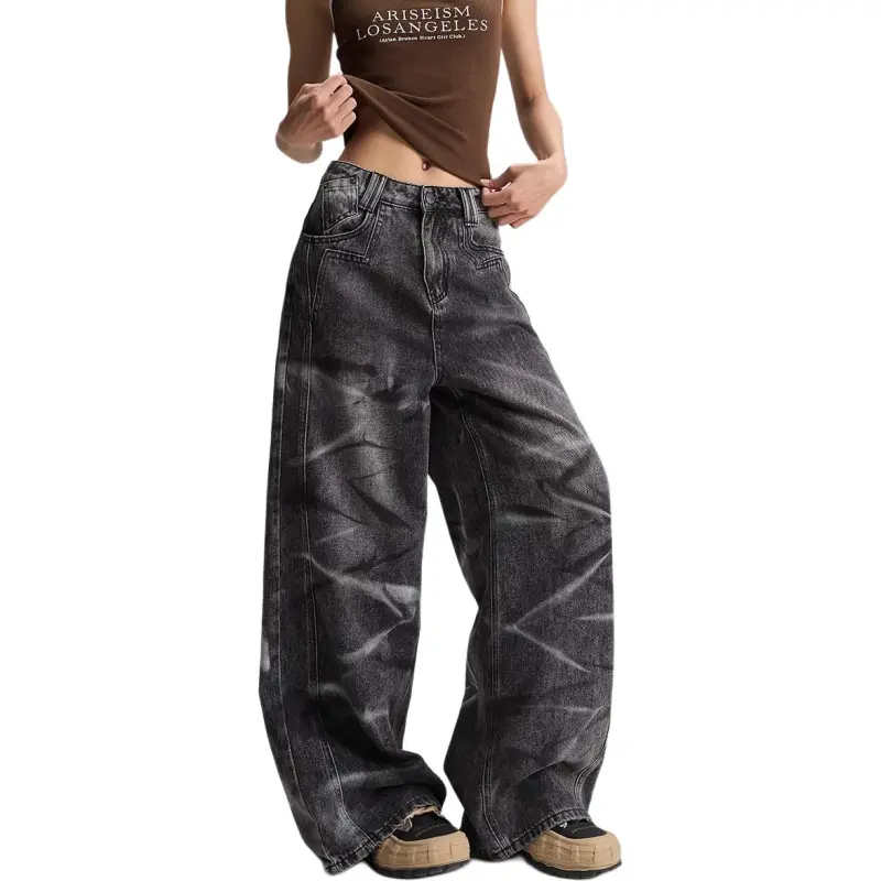 NHZN Jeans Women's Black Gray Color-2