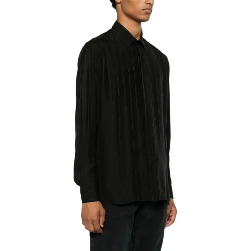 SAINT LAURENT Cassandre Striped Shirt-2
