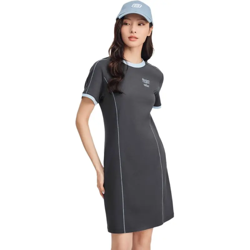 Skechers Short Sleeved Dress Women's Smoky Gray-4