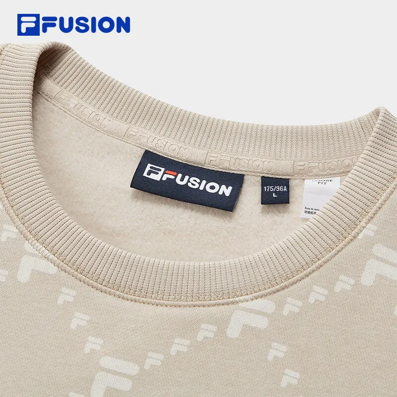 FILA FUSION Sweatshirt Fleece Lined Unisex Skin Gray-4