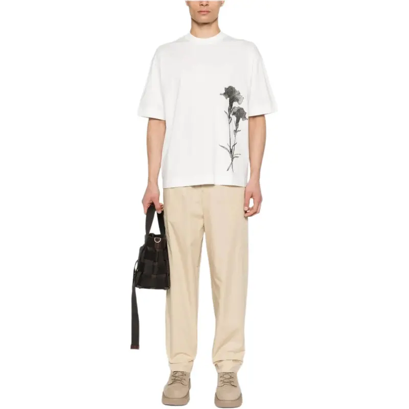 EMPORIO ARMANI Flower embroidered T shirt-2