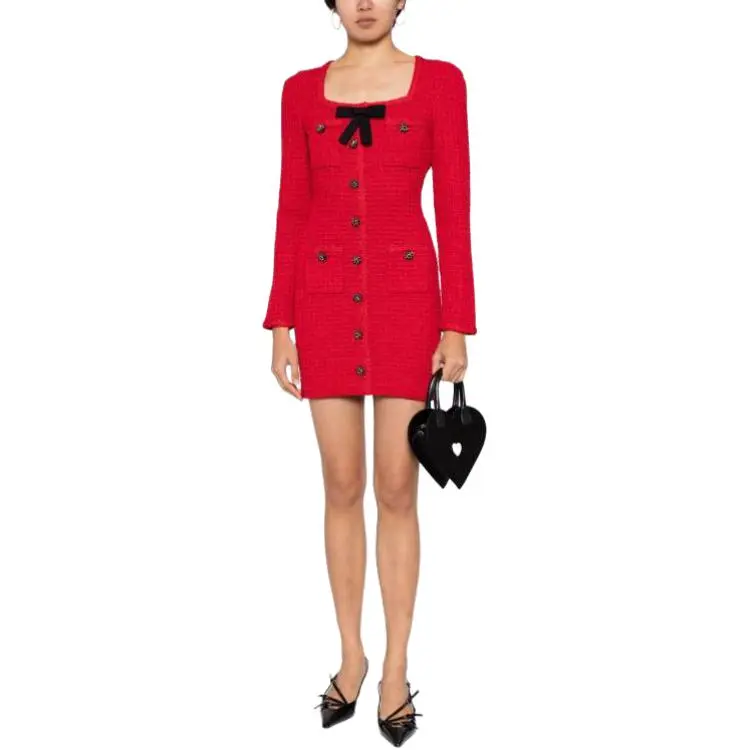 Self portrait Bow detailed Knit Dress-2