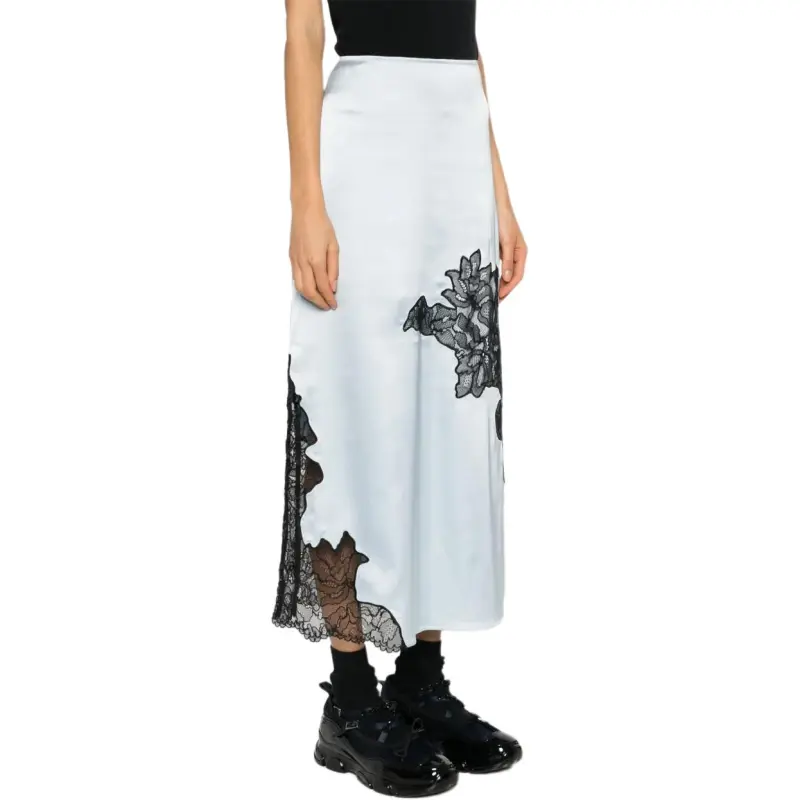 GANNI Floral Lace Midi Skirt-2