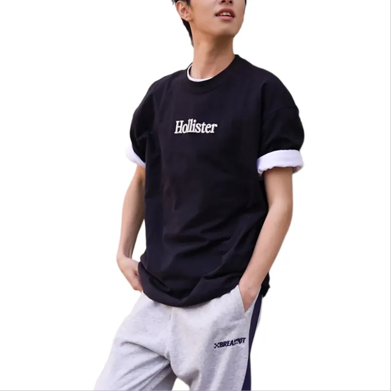 Hollister T Shirts Unisex Black-2