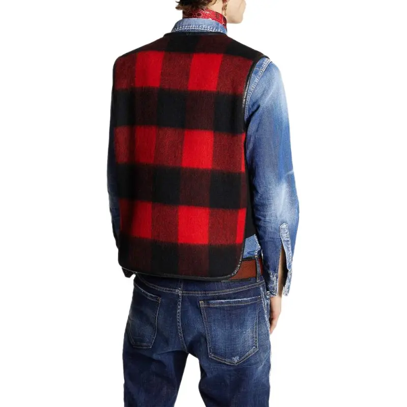 DSQUARED 2 Check print Wool blend Vest-3
