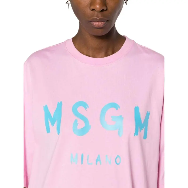 MSGM Short Sleeved Dress Women's Light Pink-4