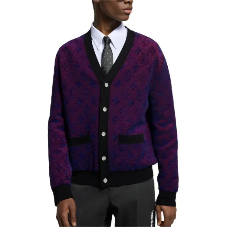 LOUIS VUITTON Optical Monogram Jacquard Cardigan-1