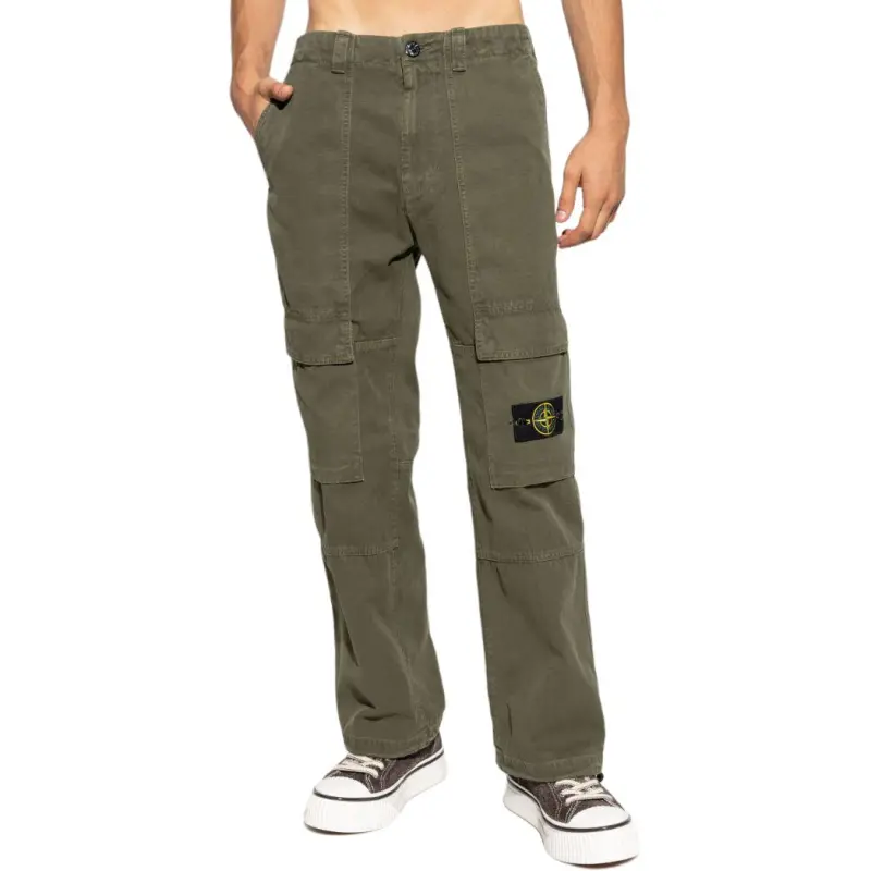 STONE ISLAND Logo Patch Cargo Pants-3