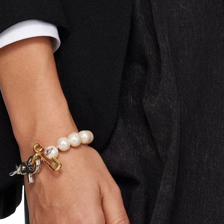 Vivienne Westwood Freshwater Pearl Brass Bracelets Women's Silver-2