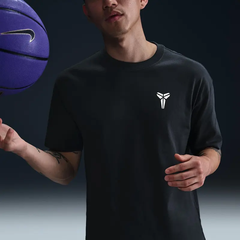 Nike T Shirts Men Black/White-4