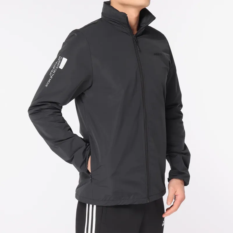 Adidas Windbreaker Jackets Men Black Gray-2