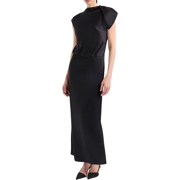 GIORGIO ARMANI Double faced Silk satin Long Dress-1