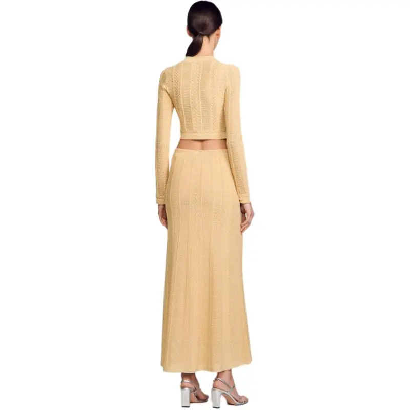 Sandro Open knit Midi Skirt-4