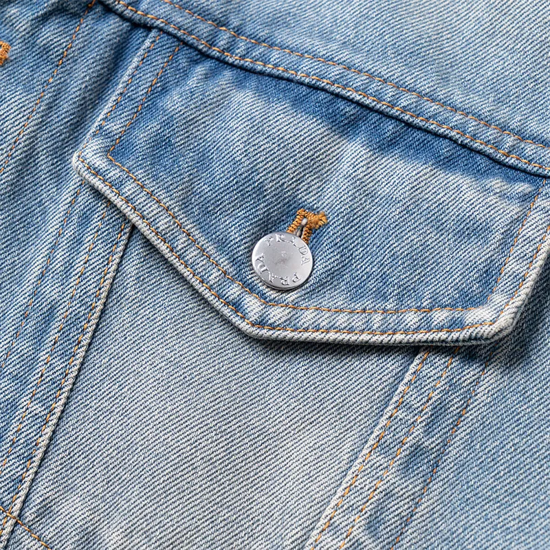 PRADA Triangle logo Denim Blouson Jacket-7