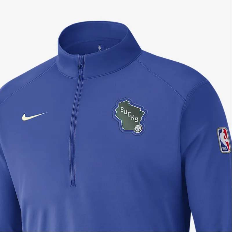 Nike Milwaukee Bucks City Edition Men's Nike Dri FIT Nba 1/2 Zip Long Sleeve Top-2