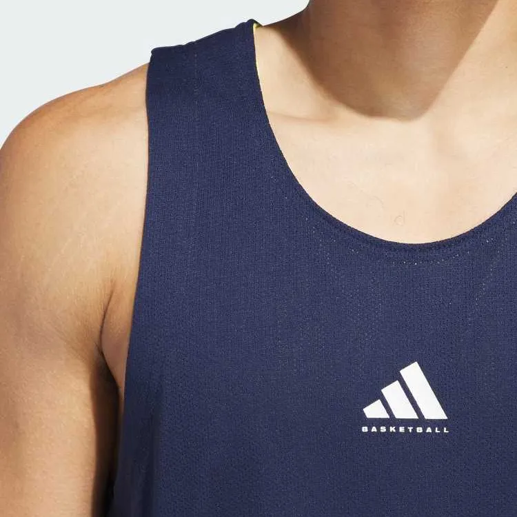 Adidas Tank Top Men's Dark Indigo Pure Sulfur Yellow-3