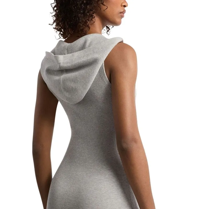 MICHAEL KORS Ribbed Stretch Viscose Hooded Dress-2