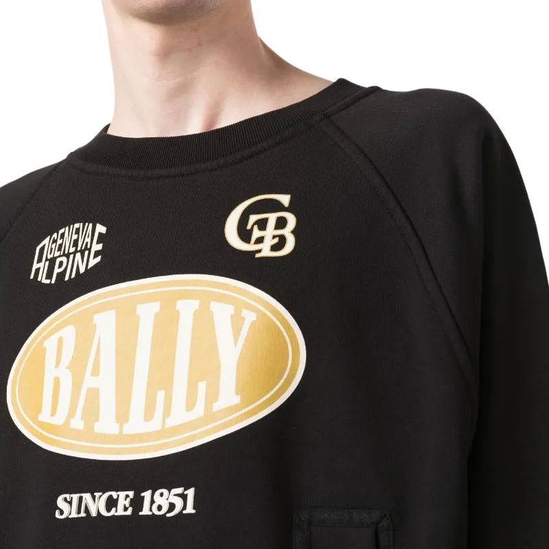 BALLY Logo Printed Crewneck Sweatshirt-5