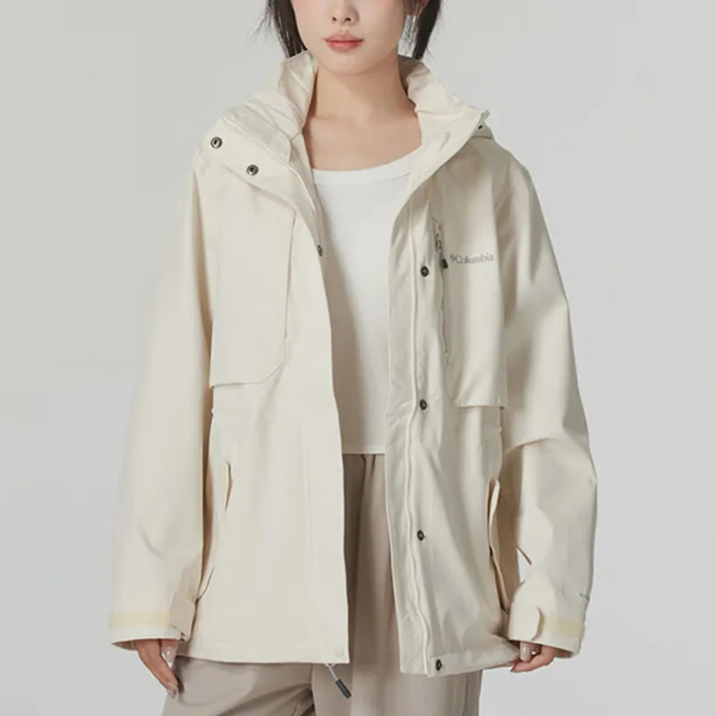 Columbia 2024 Fall And Winter Waterproof And Warm Windbreaker Jacket Women's White-2