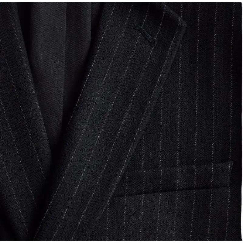 AMIPARIS Pinstripe pattern Single breasted Blazer-4