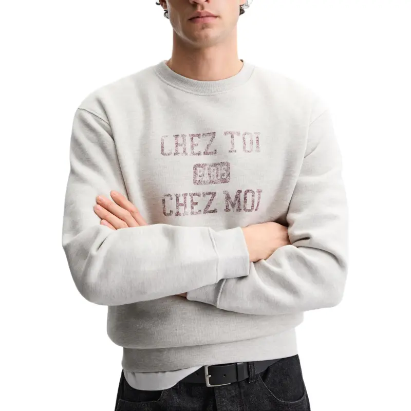 ZARA Sweatshirt Men's Zebra Print Gray-6