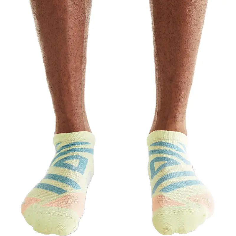 On Performance Low Sock Ankle Socks Men's 1 Pack Grass Yellow/Rose Pink-2