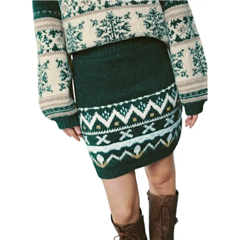 URBAN REVIVO Casual Short Skirts Women's Dark Green-5