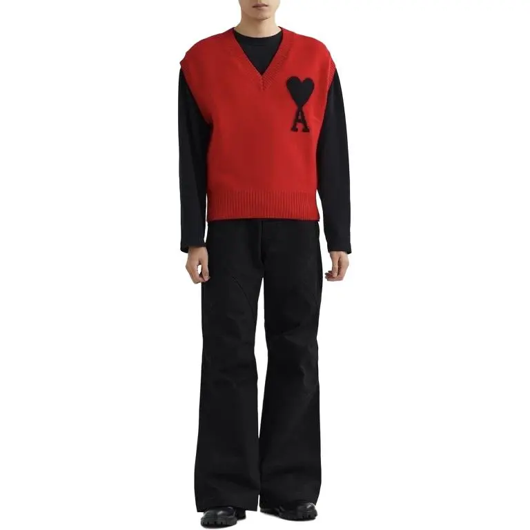 AMIPARIS Logo intarsia Knitted Vest-3