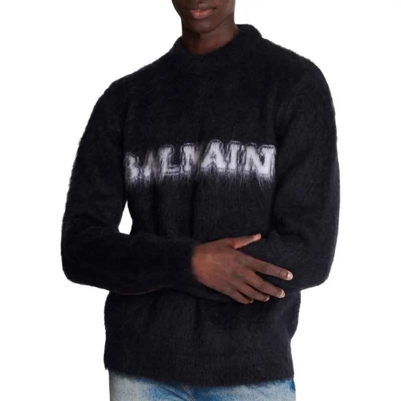 BALMAIN Retro Logo Intarsia Jumper-4