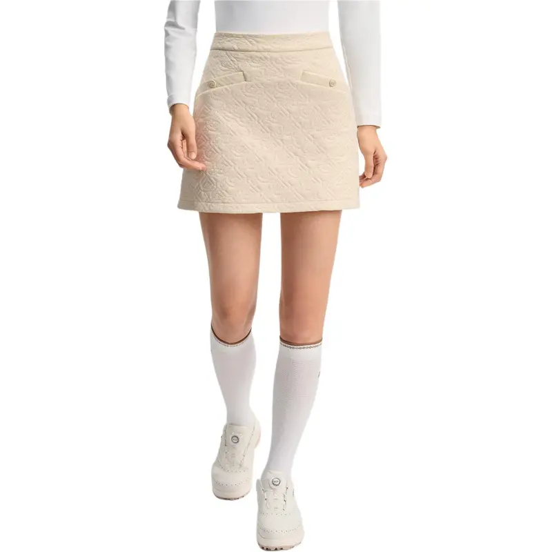 FILA Golf Series Casual Short Skirts Women's Brown Beige Khaki-2