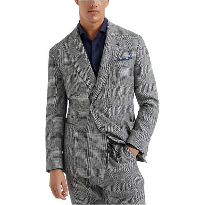 Brunello Cucinelli Prince Of Wales Deconstructed Blazer-2
