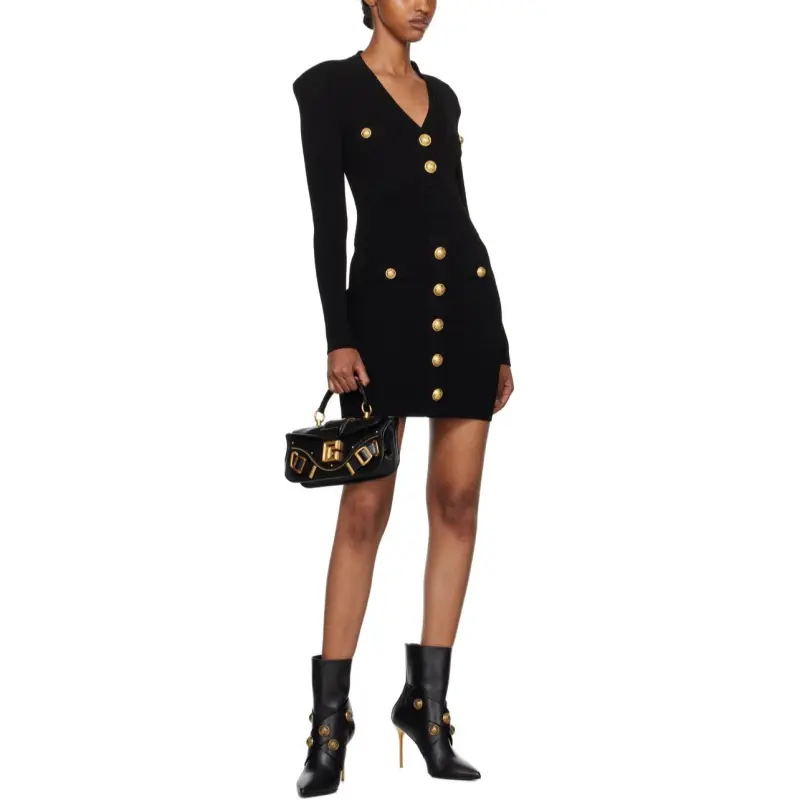 BALMAIN Button embellished Knitted Minidress-4