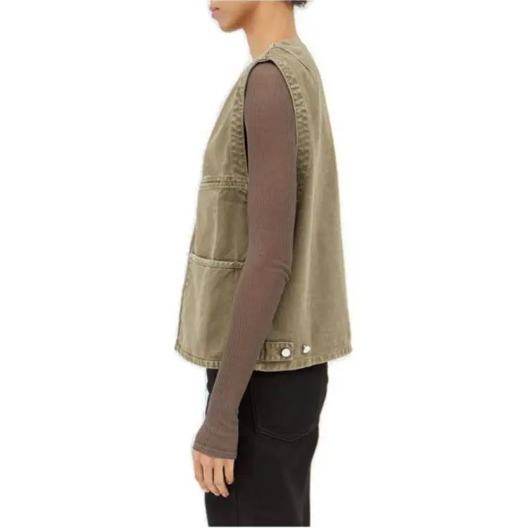 Lemaire Button Fastened V Neck Denim Vest-1