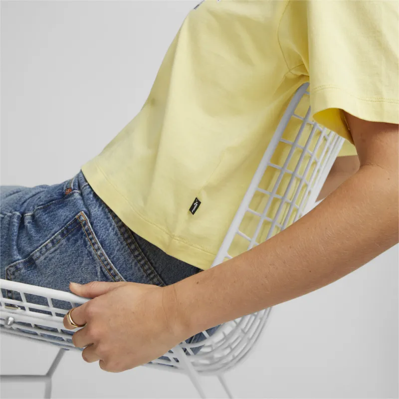 PUMA Drop Shoulder Sleeve T Shirt Women's Yellow-5