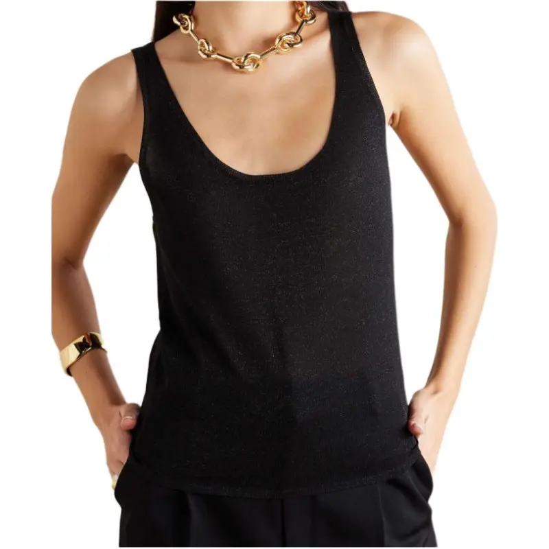 SAINT LAURENT Sleeveless Knitted Tank Top-2